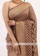 Brown Bandhani Chiffon Saree